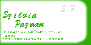 szilvia pazman business card